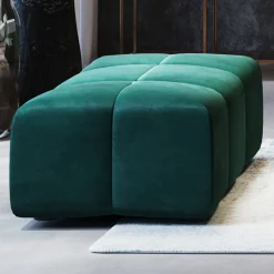 Podnóżek Belami Velvet 105x70 Cm Ciemnozielony