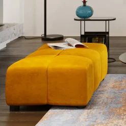 Podnóżek Belami Velvet 105x70 Cm Bursztynowy