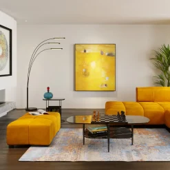 Podnóżek Belami Velvet 105x70 Cm Bursztynowy