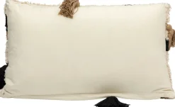 Poduszka Dekoracyjna Boho Z Frędzami 60x35 Cm Oko Biało-beżowa