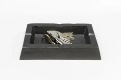 Popielniczka Prostokątna Z Aluminium Ciemnoszara 18x13 Cm