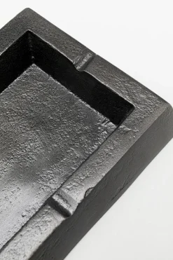 Popielniczka Prostokątna Z Aluminium Ciemnoszara 18x13 Cm