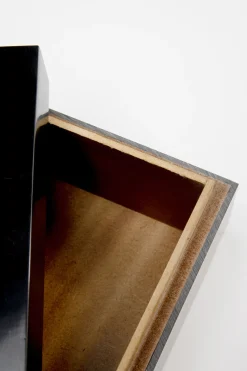 Pudełko Na Biżuterię Czarne 30x15 Cm Paski