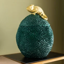 Pudełko Na Biżuterię Lub Kosmetyki Chameleon 34 Cm Zielono-złote