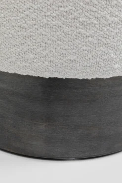 Pufa Kremowa Boucle Okrągła Podstawa Szara Ø35x42 Cm