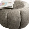 Pufa Nowoczesna Szara Do Salonu Ø52 Cm