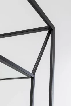 Regał Loft Stal Czarna I Szkło Transparentne 90x200 Cm