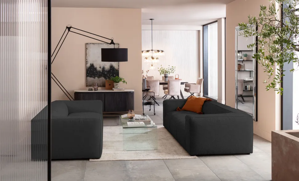Sofa Cubetto Cord 3 Os. 220 Cm Ciemnoszara