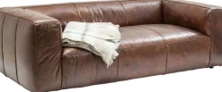Sofa Cubetto 220x67 Cm Brązowa Skóra Naturalna