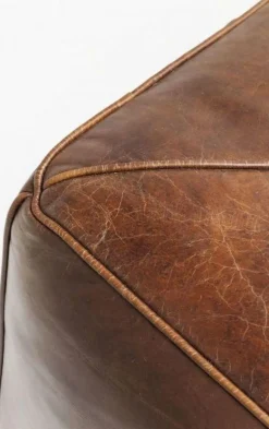 Sofa Cubetto 220x67 Cm Brązowa Skóra Naturalna