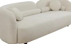 Sofa Kremowa 3-osobowa Tkanina Boucle 225 Cm