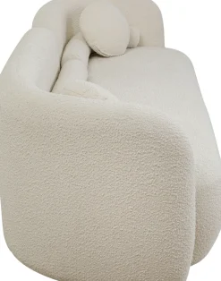 Sofa Kremowa 3-osobowa Tkanina Boucle 225 Cm