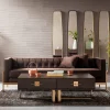 Sofa Loft 226x70 Cm Brązowa