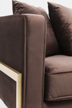Sofa Loft 226x70 Cm Brązowa