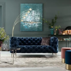 Sofa Look Royal 180x77 Cm Niebieska