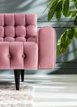 Sofa Milchbar 223x83 Cm Welwetowy Róż