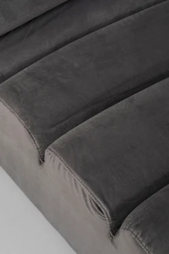 Sofa Modułowa 1 Element Zaokrąglona Welurowa Szara 109 Cm