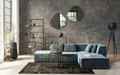 Sofa Modułowa Infinity Velvet Ocean 306x182 Cm Niebieska Prawa