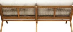 Sofa Ogrodowa 3-osobowa Siedzisko Kremowe 180 Cm Nogi Drewno Akacjowe