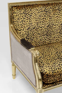 Sofa 2-os. Glamour Do Salonu Panterka Rama Złota 135 Cm