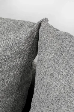 Sofa 3-osobowa 219 Cm Tapicerowana Szara Nogi Czarne
