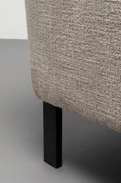 Sofa 2-osobowa Beżowa Tkanina Szenilowa Nogi Czarne 178 Cm