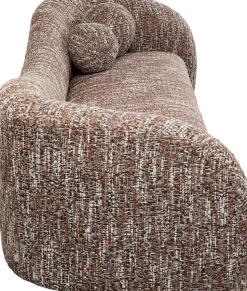 Sofa 3-osobowa Brązowa Tkanina Melanżowa 261 Cm Organiczne Kształy