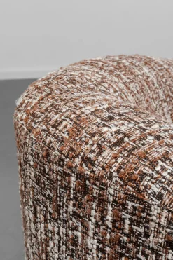 Sofa 3-osobowa Brązowa Tkanina Melanżowa 261 Cm Organiczne Kształy