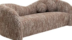Sofa 2-osobowa Brązowa Zaokrąglony Kształ 201 Cm