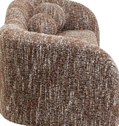 Sofa 2-osobowa Brązowa Zaokrąglony Kształ 201 Cm