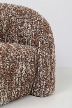 Sofa 2-osobowa Brązowa Zaokrąglony Kształ 201 Cm