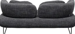 Sofa 2-osobowa Czarna Tkanina Melanżowa 182 Cm