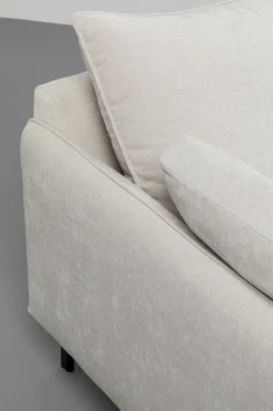 Sofa 3-osobowa Do Salonu Kremowa Z Czarnymi Stalowymi Nogami 245 Cm