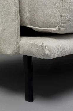 Sofa 3-osobowa Do Salonu Kremowa Z Czarnymi Stalowymi Nogami 245 Cm