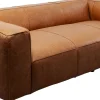 Sofa 3-osobowa Jasnobrązowa Ekskluzywna Skóra Semianilinowa 220 Cm