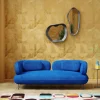 Sofa 2-osobowa Nowoczesna Tapicerka Niebieska Nogi Czarne 182 Cm