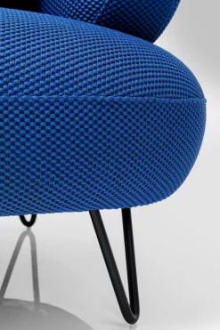 Sofa 2-osobowa Nowoczesna Tapicerka Niebieska Nogi Czarne 182 Cm