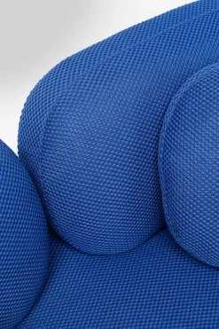 Sofa 2-osobowa Nowoczesna Tapicerka Niebieska Nogi Czarne 182 Cm