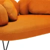 Sofa 2-osobowa Nowoczesna Tapicerka Pomarańczowa Nogi Czarne 182 Cm