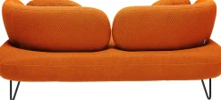 Sofa 2-osobowa Nowoczesna Tapicerka Pomarańczowa Nogi Czarne 182 Cm
