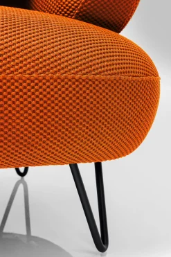 Sofa 2-osobowa Nowoczesna Tapicerka Pomarańczowa Nogi Czarne 182 Cm