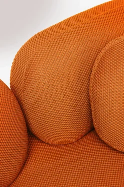 Sofa 2-osobowa Nowoczesna Tapicerka Pomarańczowa Nogi Czarne 182 Cm