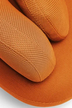 Sofa 2-osobowa Nowoczesna Tapicerka Pomarańczowa Nogi Czarne 182 Cm