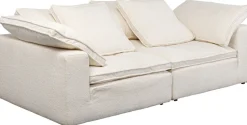 Sofa 3-osobowa Skandynawska Biała Z Poduszkami 230 Cm