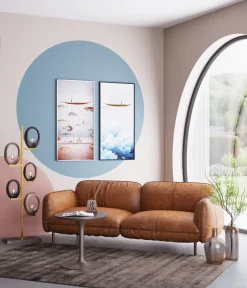 Sofa 3-osobowa Skóra Semianilinowa Brązowa 226 Cm