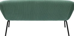 Sofa 2-osobowa Tapicerka Niebieska Nogi Czarne Stal 163 Cm