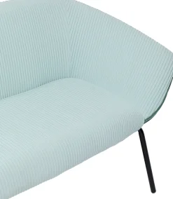 Sofa 2-osobowa Tapicerka Niebieska Nogi Czarne Stal 163 Cm