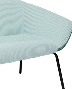 Sofa 2-osobowa Tapicerka Niebieska Nogi Czarne Stal 163 Cm