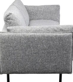 Sofa 3-osobowa W Kolorze Szarym Nogi Stalowe Czarne 230 Cm