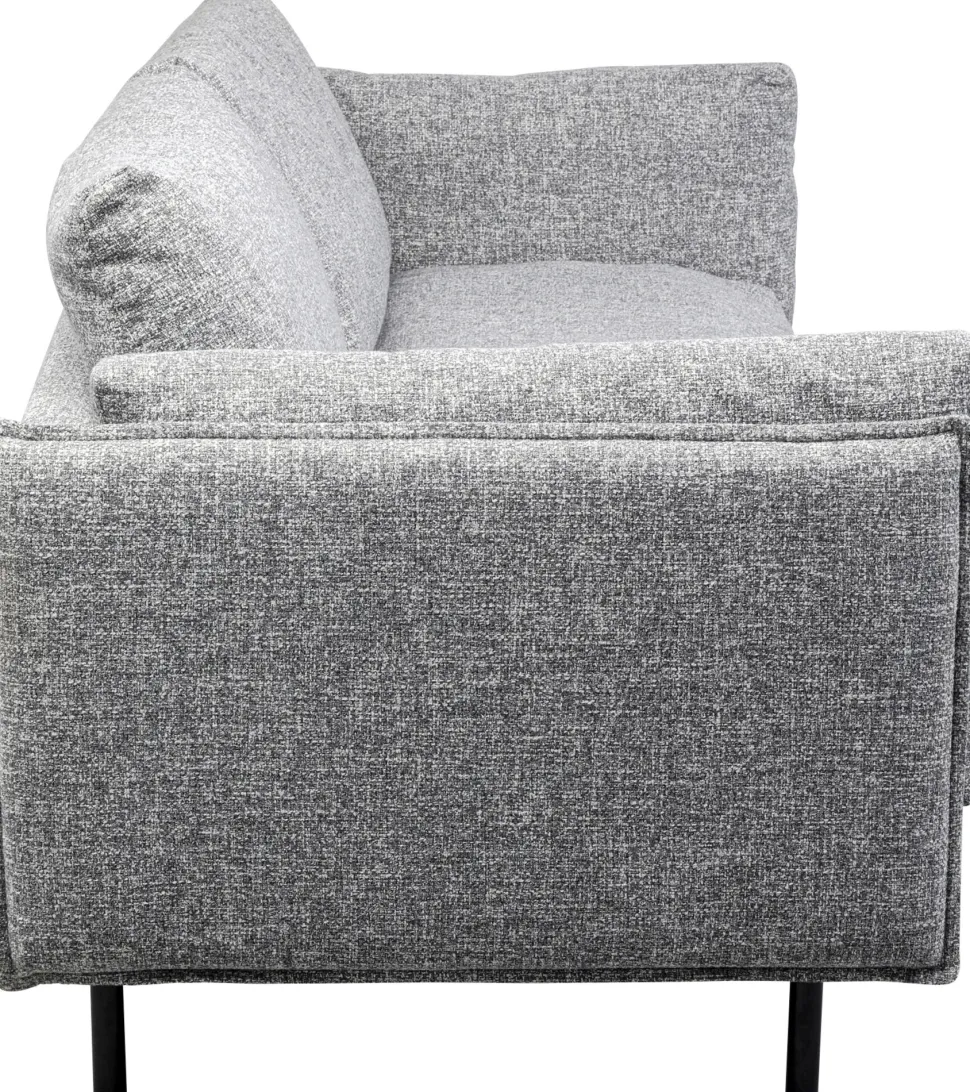 Sofa 3-osobowa W Kolorze Szarym Nogi Stalowe Czarne 230 Cm